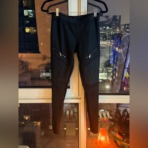 Express Black Leggings with Quilted Accents